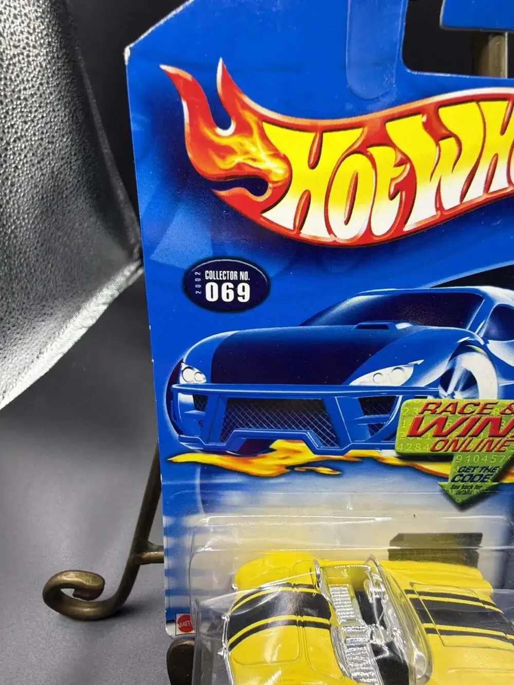 2002 Hot Wheels Collector No. 069 '58 Corvette Yellow Die-Cast Car